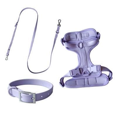 Custom Logo Soft PVC Dog Collar and Leash Harness Set