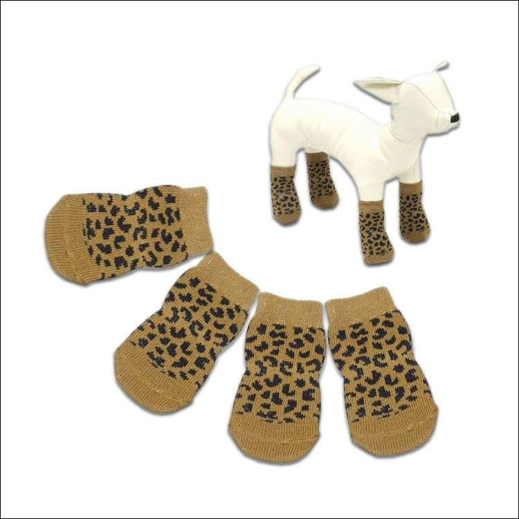 Pet Socks Dog Socks New Cartoon Non-Slip Four-Foot Socks Anti-Scratch Furniture Floor Knitted Socks