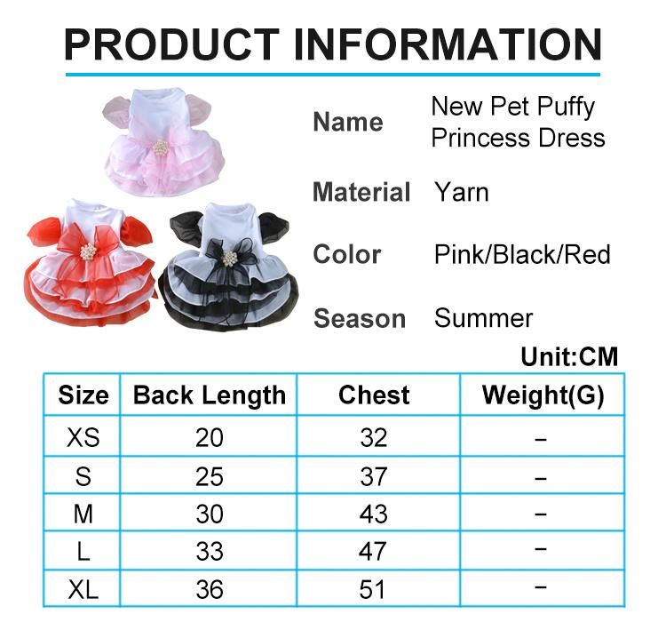 Wholesale ODM Housemaid Cosplay Dog Summer Bubble Skirt Dog Pincess Dress