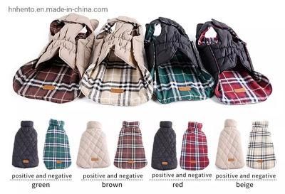 Waterproof Double-Sided Checkered Dog Pet Clothes Winter Autumn Winter Pet Dog Jacket