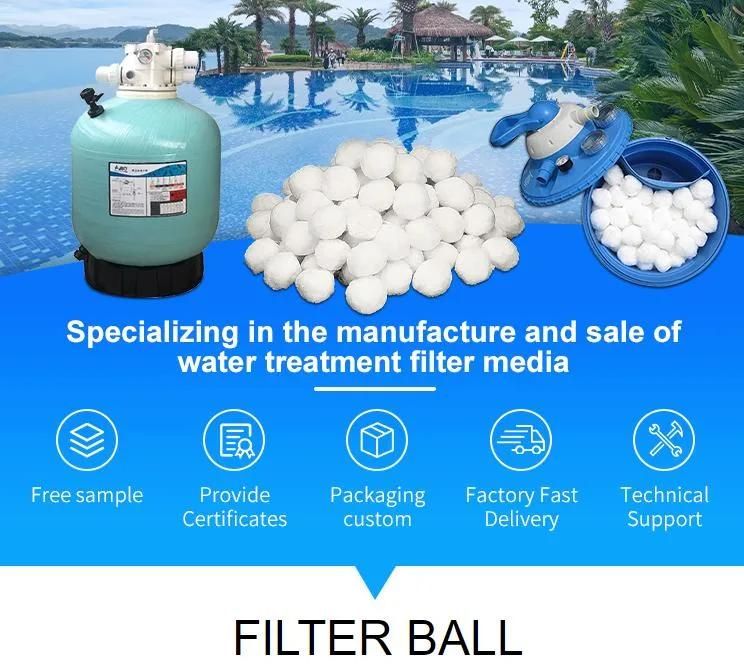 White Fiber Ball Filter Material for Hot Spring Swimming Pool Water Filtration Fiber Ball Filler Biochemical Bacteria Culture Cotton Ball Filtration