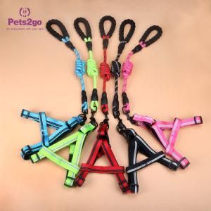 Pet Products Reflective Round Rope Chest Strap Sponge Handle Nylon Rope Traction Rope