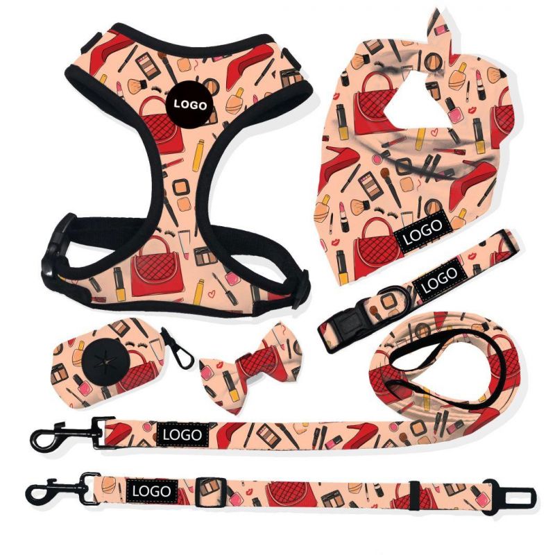 Dog Collar Custom Pattern Luxury Valentine′ S Day Dog Harness Set Ins Hottest Dog Leash OEM ODM Manufacture