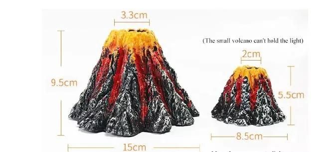 Fish Tank Volcanic Ornament Kit with LED Spotlight Aquarium Supplies