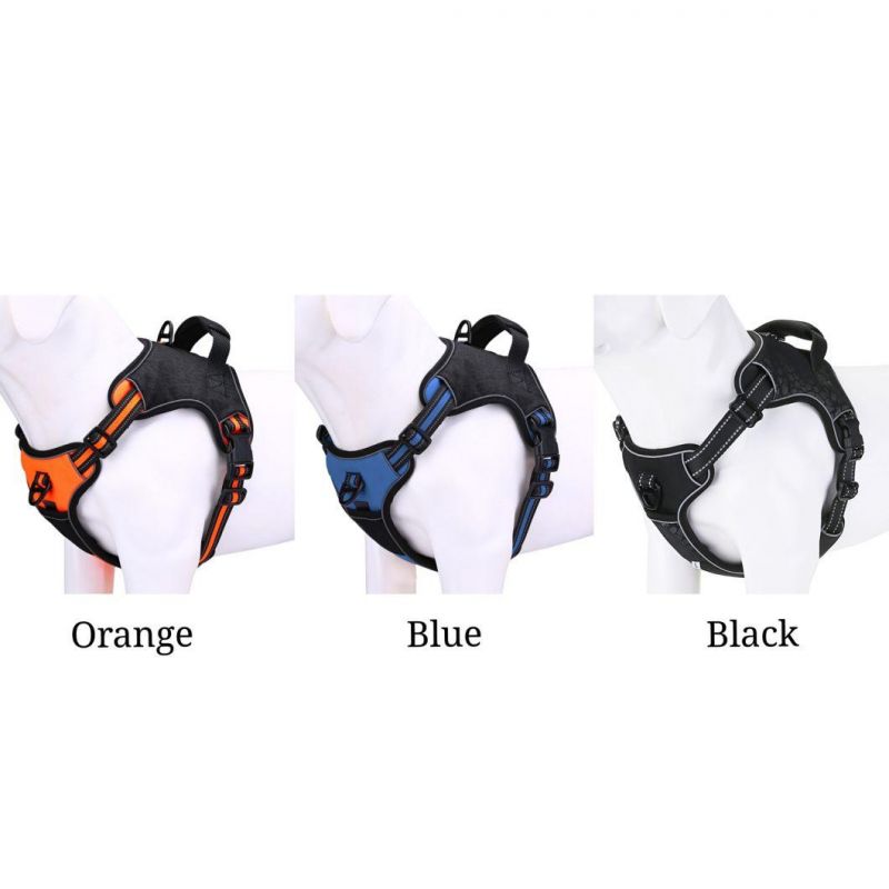 High Quality Dog Backpack Harness Luxury Reflective Dazzling Colorful Thickened Nylon Webbing Harness for Pets