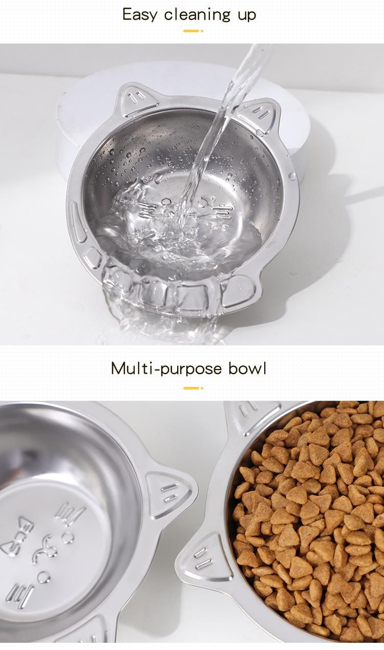 Original Patent Design 304 Stainless Steel Cat Dog Pet Food Drinking Feder Bowl