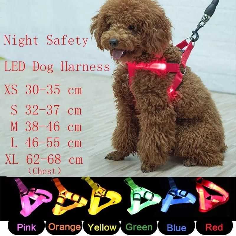 LED Dog Harness, Reflective Dog Harness, Dog Lights for Harness, Comfortable Adjustable Dog Harness, Breathable Flashing Dog Hanress
