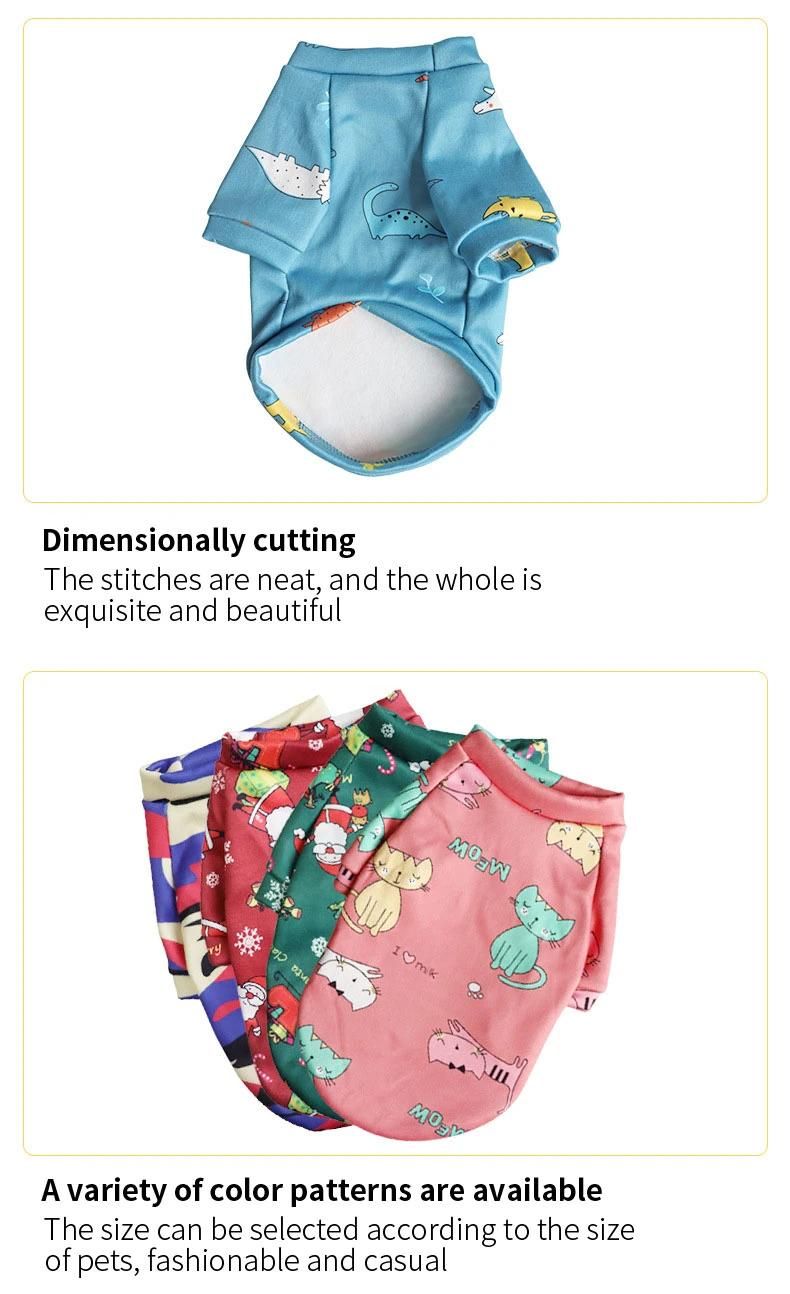 Wholesale Cartoon Customized Puppy Cute Print Fleece Pet Apparel Clothes