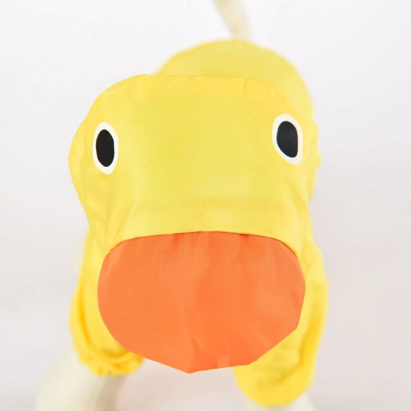 Cute Pet Clothes Duck Style Costume Bright Adorable Cat Dog Raincoat with Hoodie