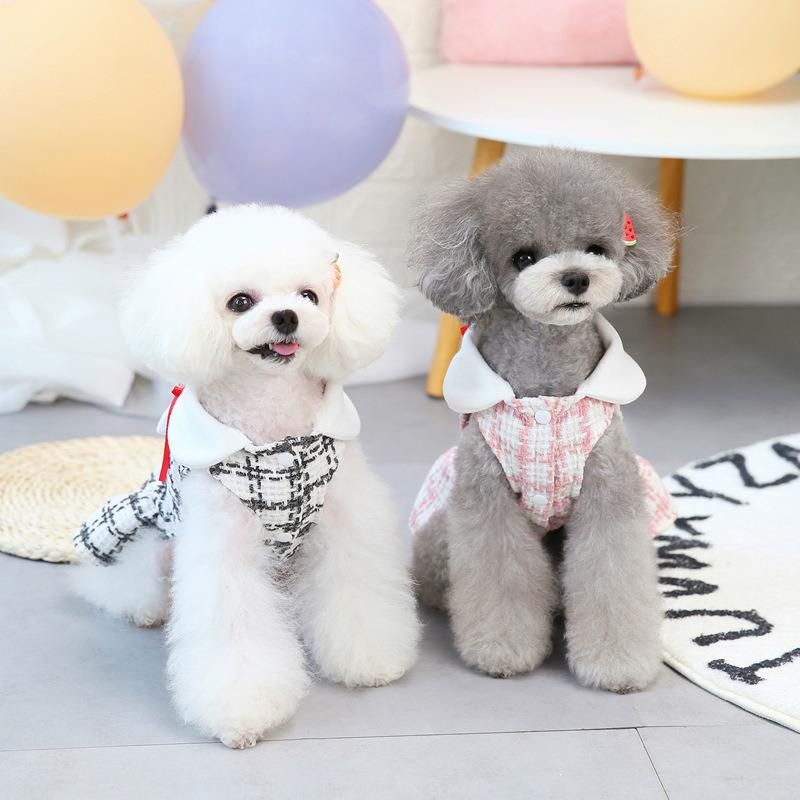 Luxury Cute Polka DOT Ribbon Cozy Sleeveless Summer Dog Shirt Sundress Cotton Pet Dog Dress