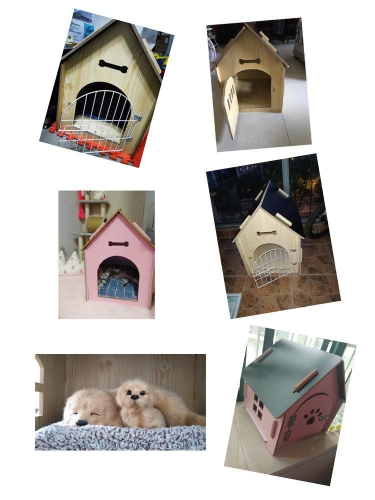 Wooden Teddy with Door Cat Dog House Pet House