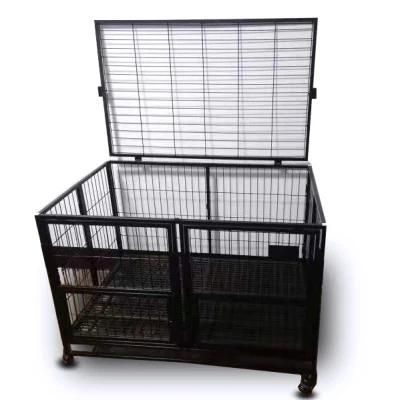 DIY Assembled Black Folding Wire Pet Cage for Dog Cat Metal