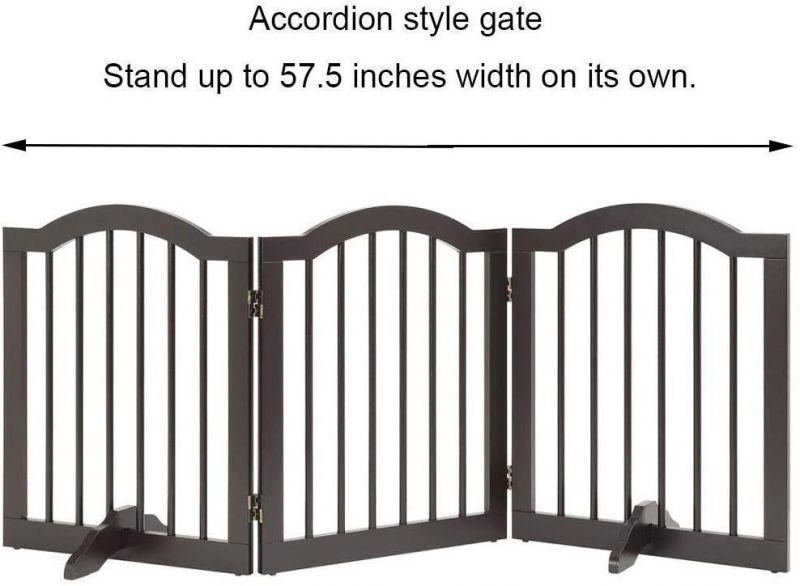 Freestanding Pet Gate 3PCS Support Feet Foldable Dog Gate Stairs Pet Gate Panels Decorative