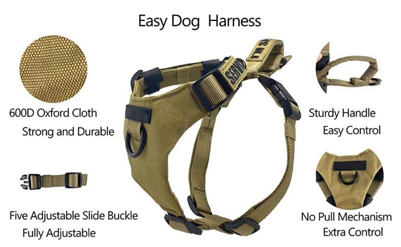 Khaki Color Adjustable Tactical Working Dog Service Vest