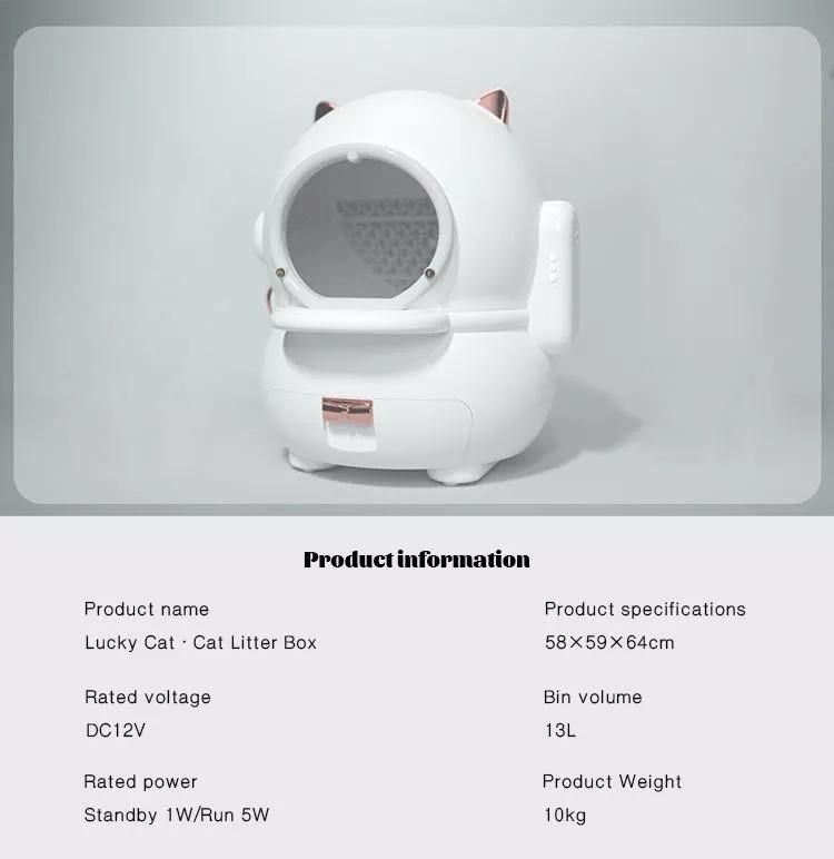 Cute Cat Shape Automatic Quick Cleaning Smart Cat Litter Box Intelligent Cat Toilet Wholesale