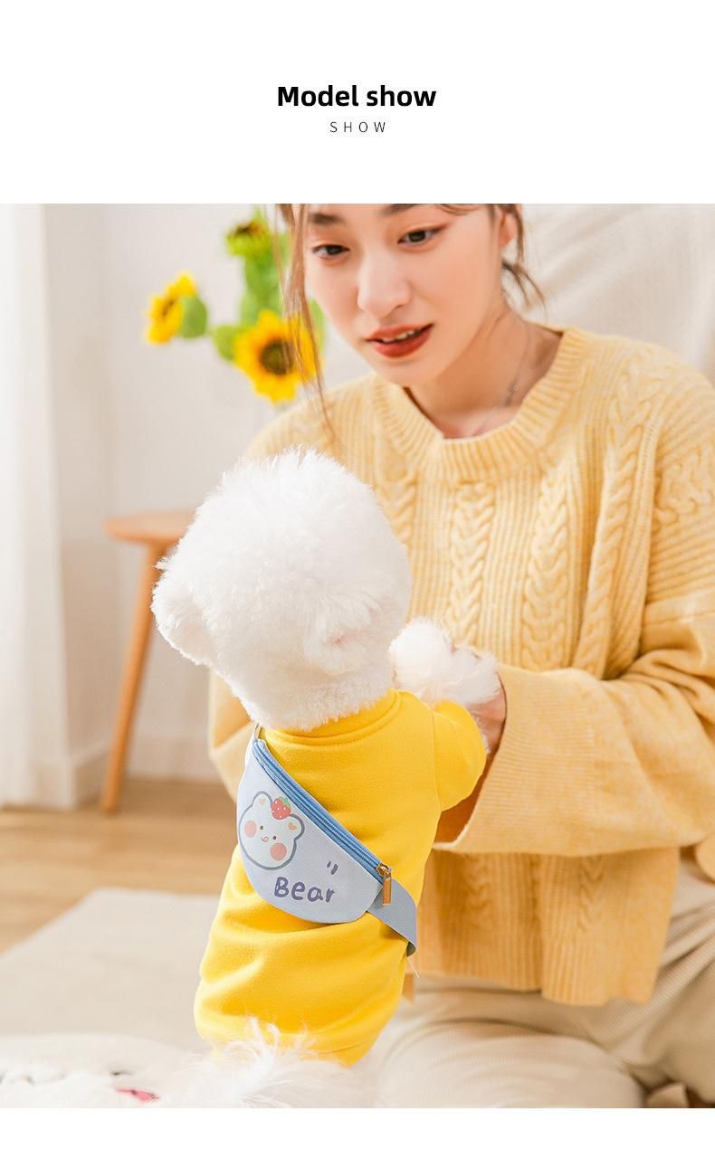 New Zipper Backpack Bear Cute Design Puppy Dog Bipedal Clothes Cat Spring Autumn Hoodie Pet Clothes