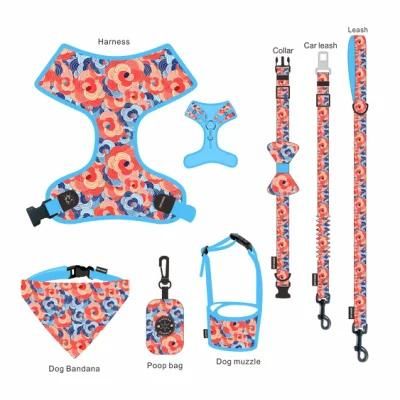 Hot Selling Dog Products Wholesale Breathable Reflective Adjustable Dog Harness Set