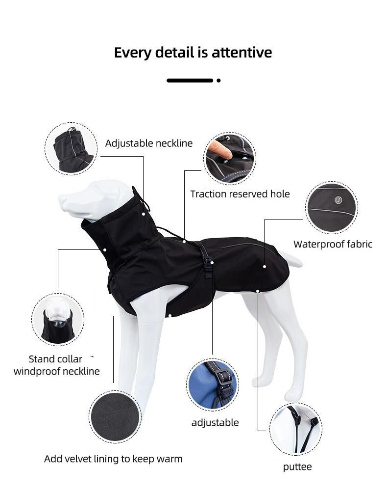 Wholesale Popular Dog Clothes Winter Warm Pet Coat Outdoor Large Dog Clothes Shell Jacket Pet Coat