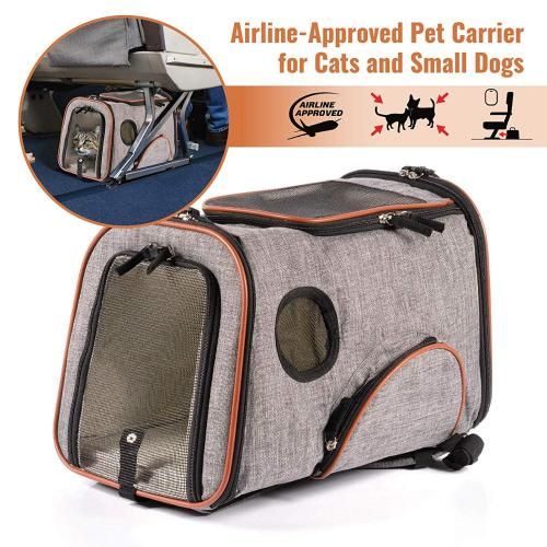 Airline-Approved Soft-Sided Pet Carrier Backpack for Small Dogs&Cats, Designed for Travel, Hiking, Walking & Outdoor Use