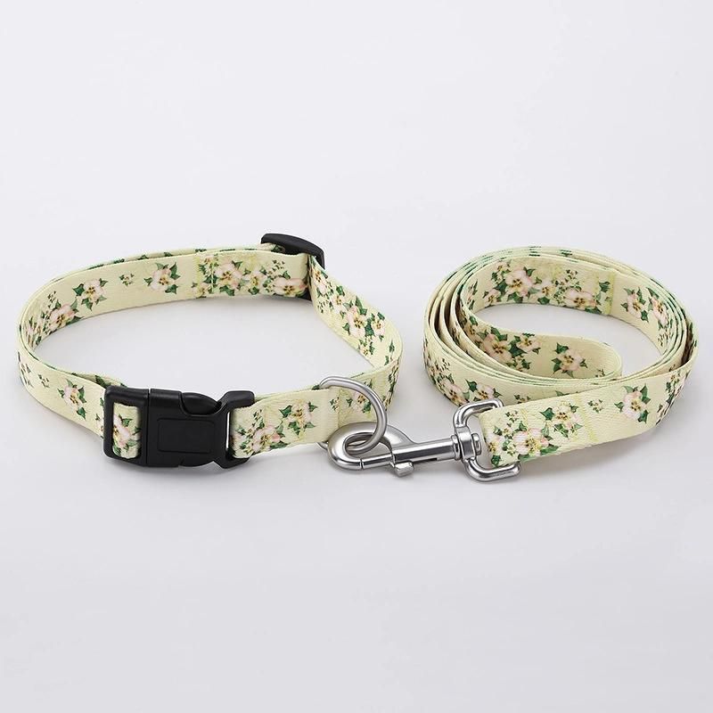 Free Sample Custom Logo Dog Products Sublimation Printing Comfortable Dog Collar and Leash