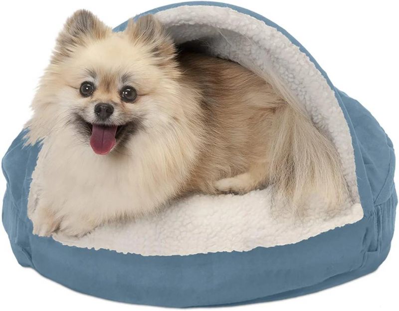 Orthopedic Round Cuddle Nest Faux Sheepskin Snuggery Blanket Burrow Pet Bed