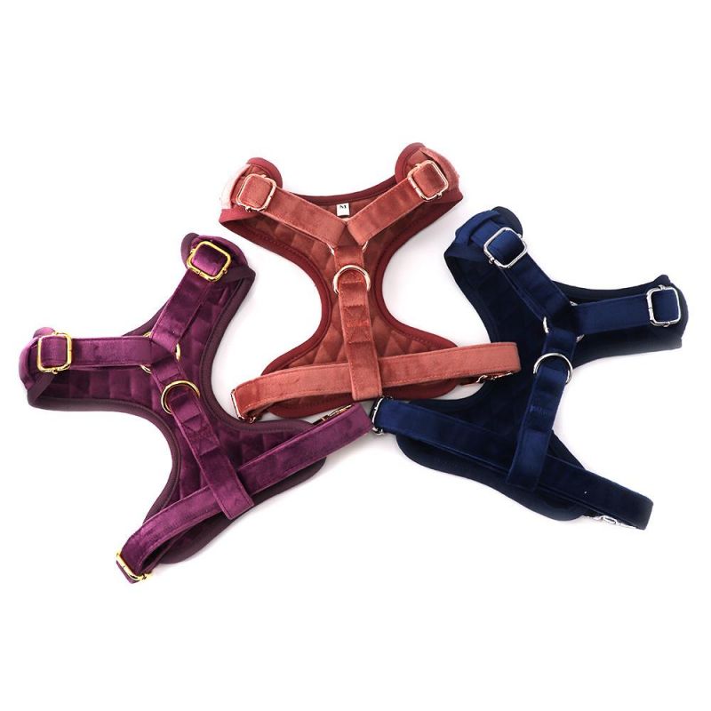 Hot Sale Classic Velvet Grid Dog Collar Leash Set Luxury Style
