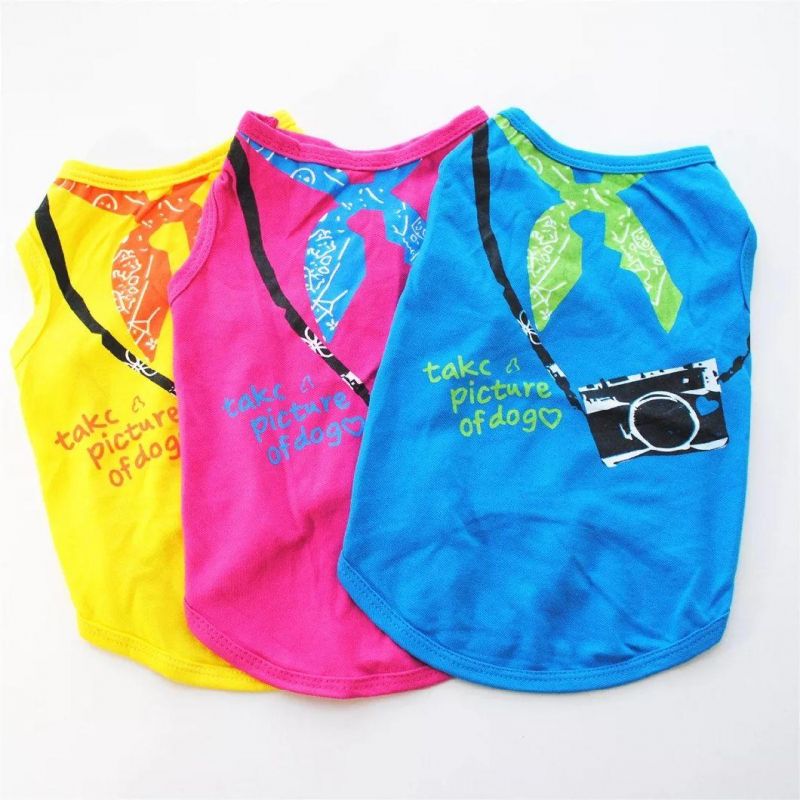 Hawaiian Style Cotton Pet Cats T-Shirt Dog Clothes Summer Printed Shirt for Small Medium Dogs