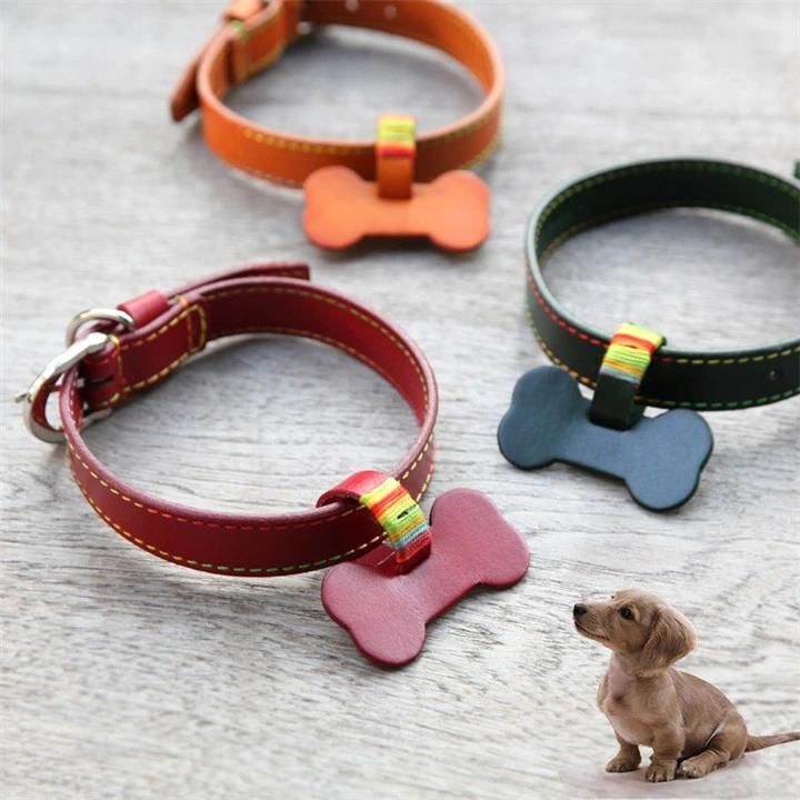 Ea046 Vegetable Tanned Leather Fashion Supplies Pet Collars Blank Customized Puppy Buckle Wide Waterproof Adjustable for Dog Collar Custom Leather