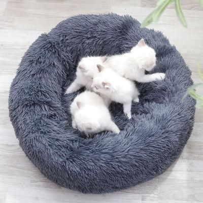 Anti-Slip Marshmallow Cat Beds Small Medium Large Pet Bed Round Donut Cat Beds for Indoor