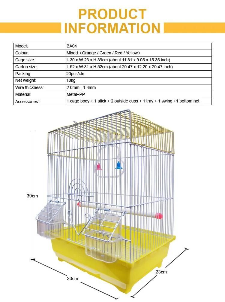 Customize OEM ODM Love Birds Plastic Tray Parrot Bird Cages