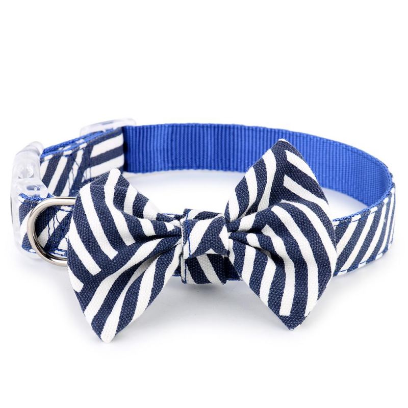 Stripe Pets Dogs Cats Bell Collars with Bowknot