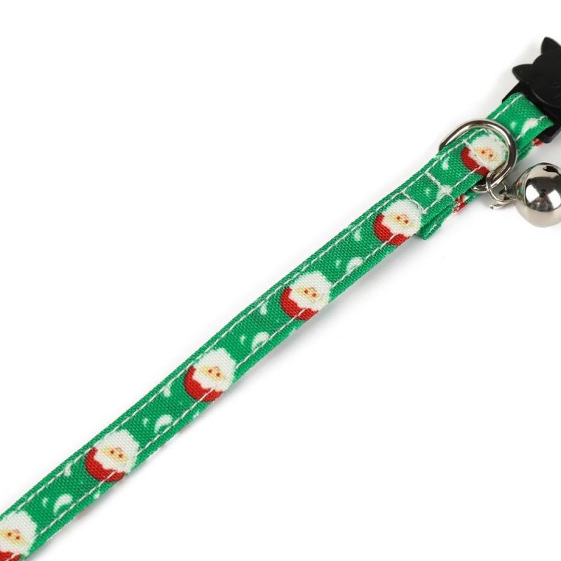 Wholesale Lovely Christmas Elastic, Bowtie with Small Bell Fabric Snowflake Pattern Cat Collar