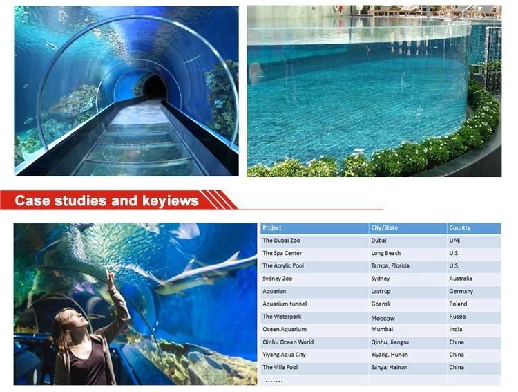 Customized Large Transparent Aquarium Plexiglass Aquarium Tunnel