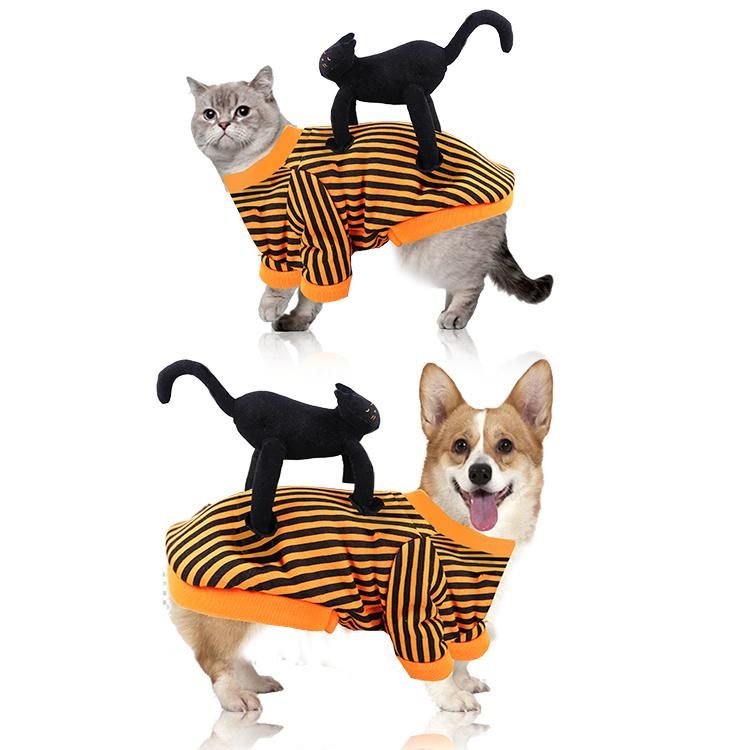 Dog Clothes Halloween Christmas Uniform Funny Cat Pet Clothes Autumn and Winter Pumpkin Clothes Two Feet