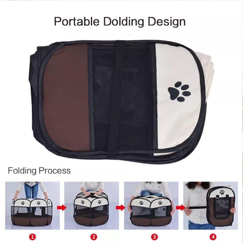 Oxford Fabric Washable Portable Folding Pet Octagonal Playpen Fence Tent with Carrying Bag