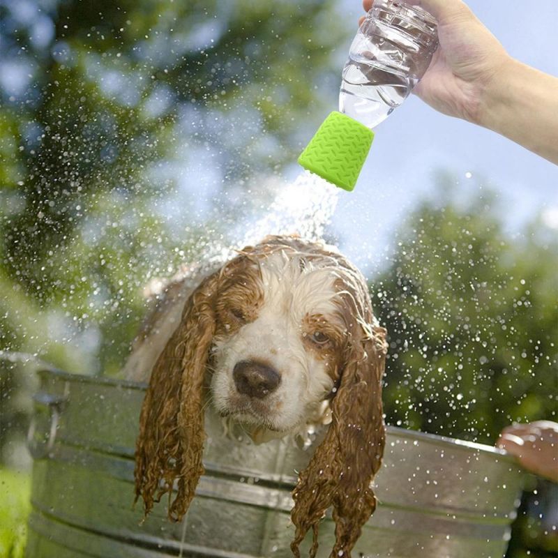 Silicone Mud Dog Portable Shower Head Attachment Turns Any 2L Plastic Water Bottle Into Portable Outdoor Shower for Dogs
