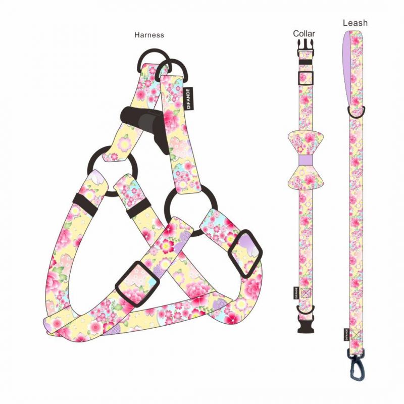 Wholesale Soft New Designer Luxury Waterproof PVC Custom Dog Harness Collar and Leash Set Personalized with Poop Bag