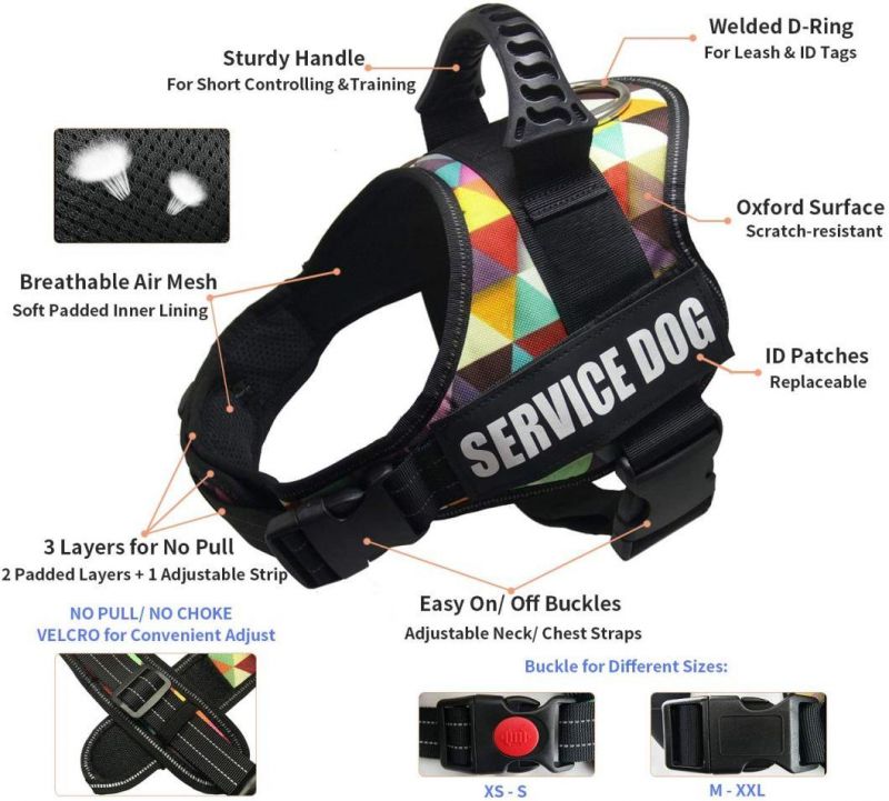 Spupps Color Grid Color Freedom No Pull Dog/Pet Harness with Red-Point Safety Buckle - Small Medium Large Breed Dog