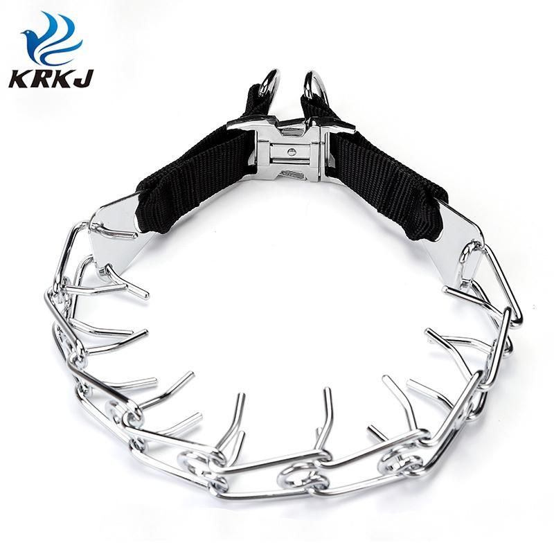 Adjustable and Removable Quality Metal Dog Training Spike Collar Necklace with Buckle