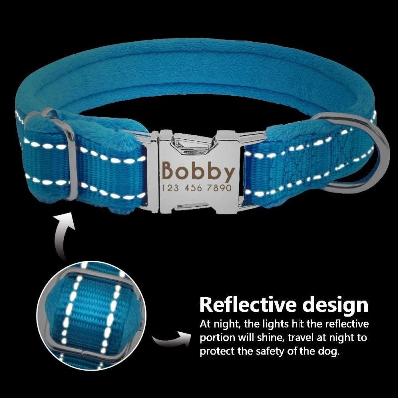 Reflective Engraved Collar with Soft Velvet Lining