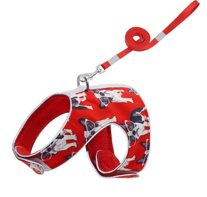 Supplier Wholesale Vest-Style Reflective Cat Chest Back Traction Sublimation Pet Dog Leash Set