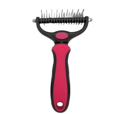 Self Cleaning Slicker Dogs Pet Grooming Tool Cats Hair Removes Shedding Hair Pet Brush Red