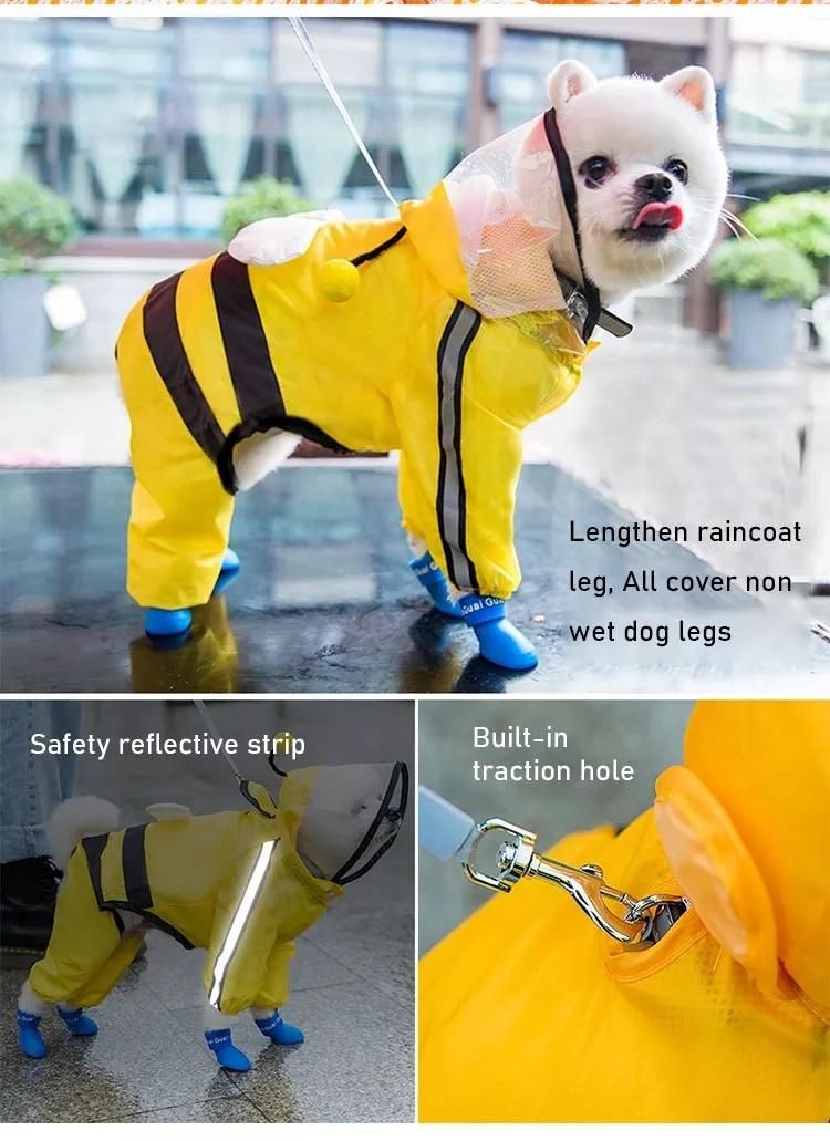 Outdoor Puppy Pet Rain Coat S-XL Hoody Waterproof Jackets PU Raincoat for Dog Cats Apparel Clothes Wholesale