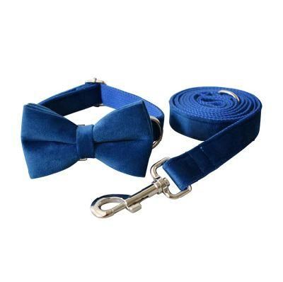 Velvet Fabric Made Dog Collar Leash and Bow Tie with Fast Delivery