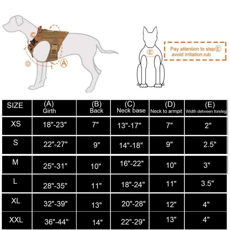 Durable Pet Safety Vest Durable Army No Pull Police Dog Harness Leash and Collar for Military Training