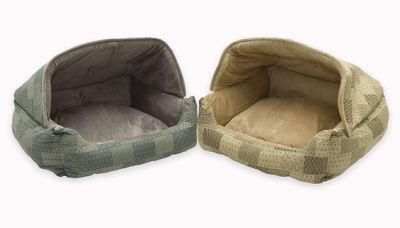 Hooded Lounge Sleeper Pet Bed Cave Shape Dog Beds