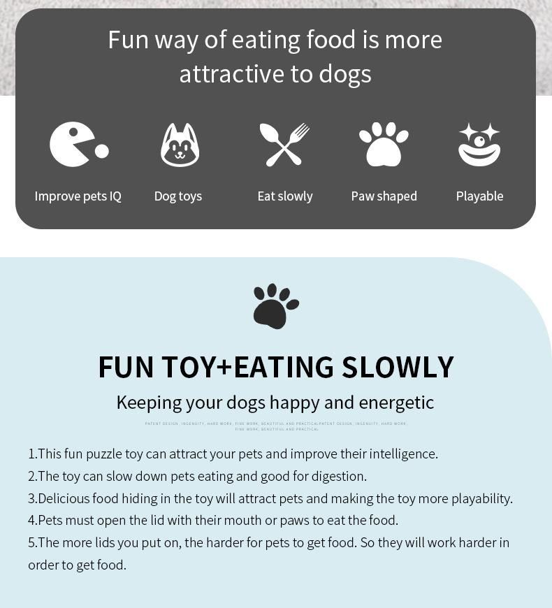 Non-Slip 12 Food Cells in Total Claw Polygon Prototype Wholesale Dog Bowl