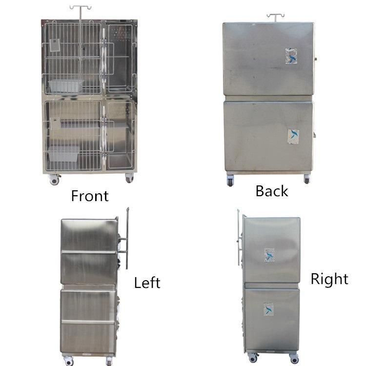 Best Price Veterinary Dogs Cage 304 Stainless Steel Pet Cage Oxygen Door