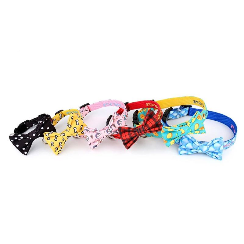 New Designer Wholesale Pet Collar Leash Bow-Tie Collar with Bowknot Dog Collars for Pet Gifts