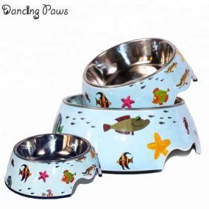 Best Selling Size S Stainless Steel Colour Print Pet Food Feeder Dog Bowl